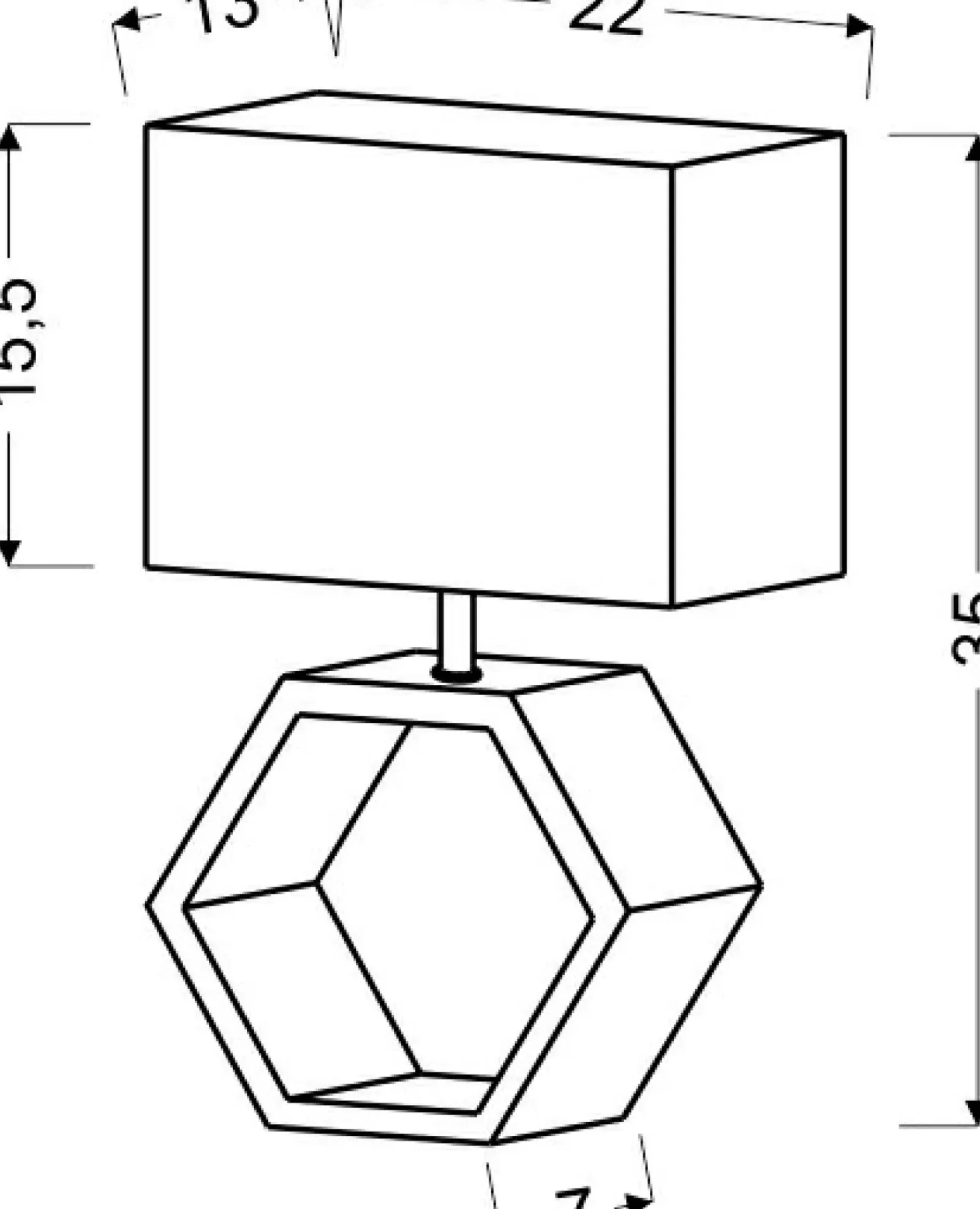 Sklep Kaja Ceramiczna, geometryczna lampka stołowa 41-68545 VIDAL | Kaja* Lampki Stołowe Z Abażurem|Nowoczesne Lampki Stołowe
