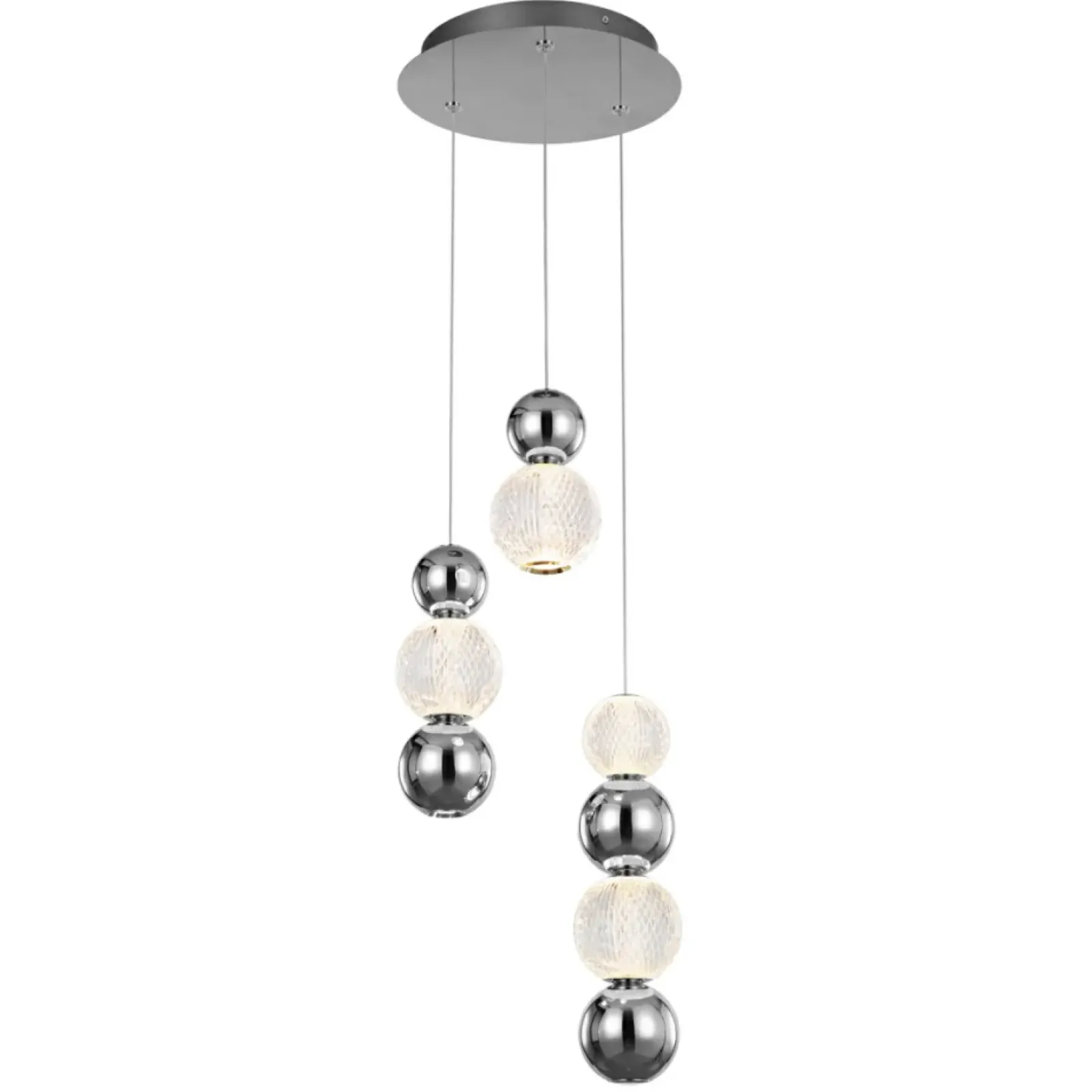 Sklep Kaja Chromowana, elegancka lampa wisząca PND-83728-21W-3K-CH OTER | Kaja Cheap
