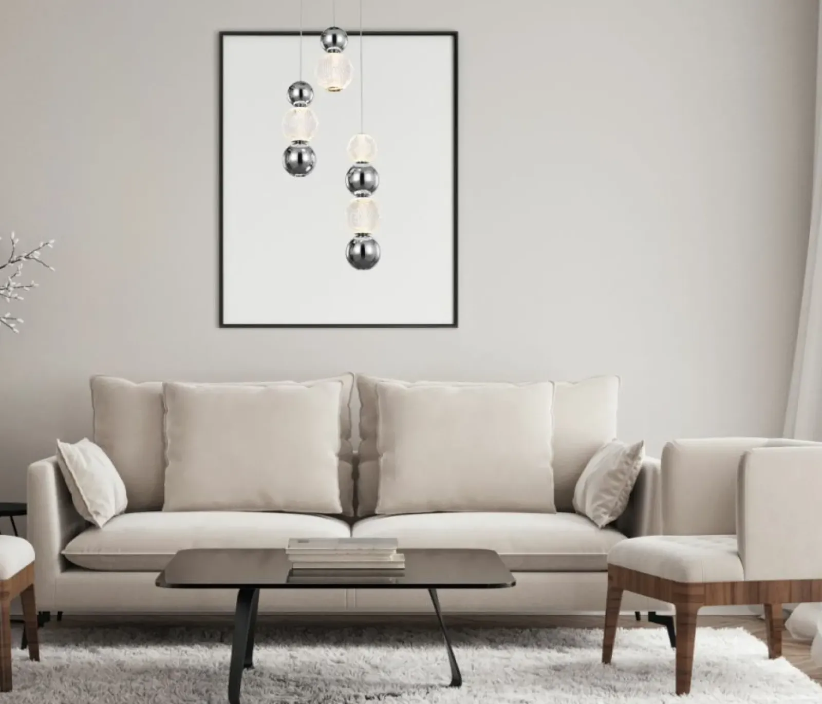 Sklep Kaja Chromowana, elegancka lampa wisząca PND-83728-21W-3K-CH OTER | Kaja Cheap