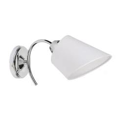 Sklep Kaja Chromowana lampa ścienna z białym abażurem 8341128 METTE | Kaja* Kinkiety Tradycyjne