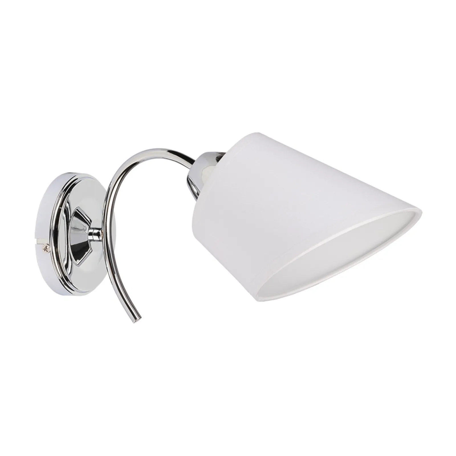 Sklep Kaja Chromowana lampa ścienna z białym abażurem 8341128 METTE | Kaja* Kinkiety Tradycyjne