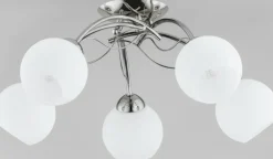 Sklep Kaja Chromowana lampa sufitowa z mlecznymi kloszami AL 28345 | Kaja Clearance