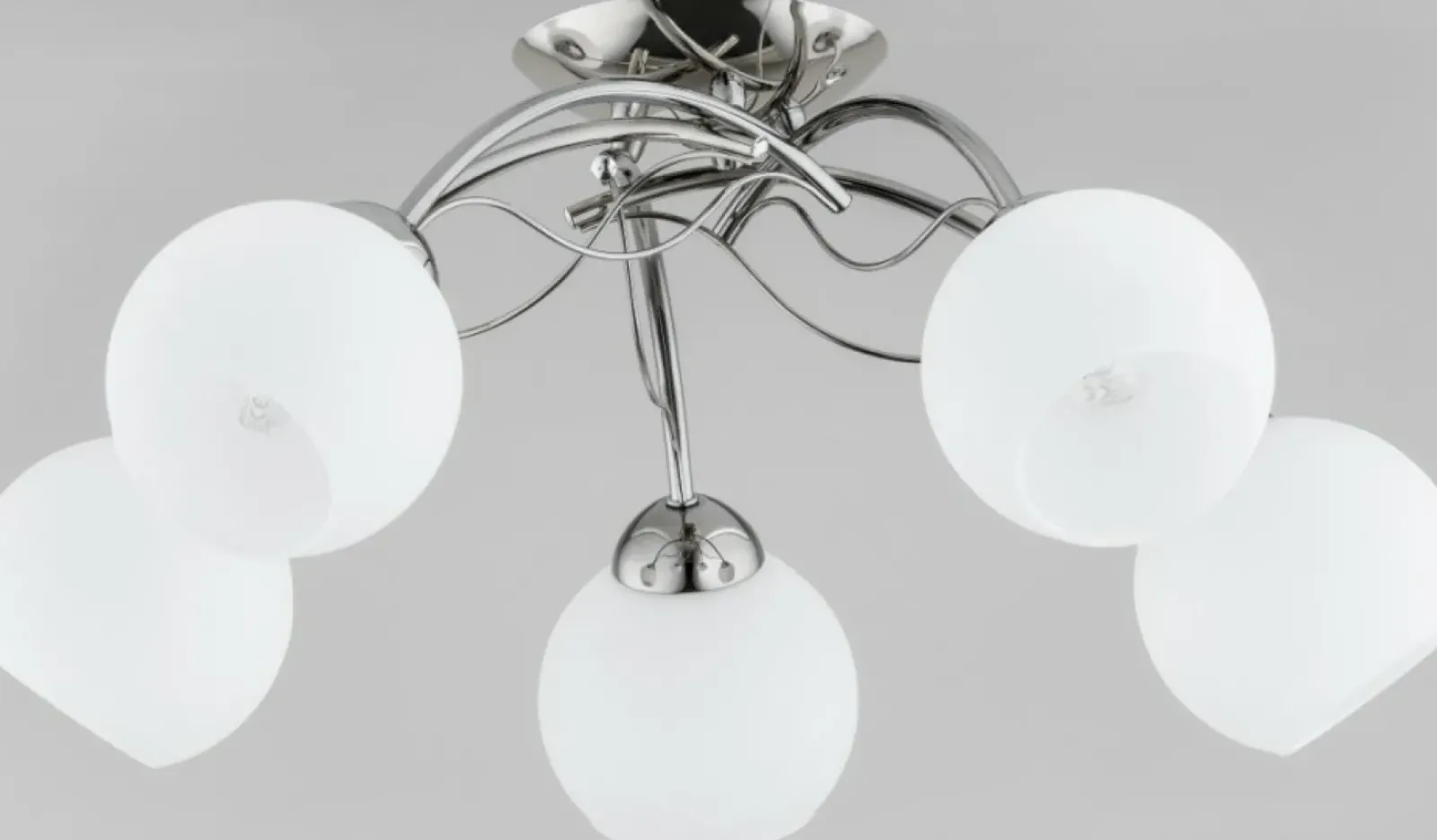 Sklep Kaja Chromowana lampa sufitowa z mlecznymi kloszami AL 28345 | Kaja Clearance