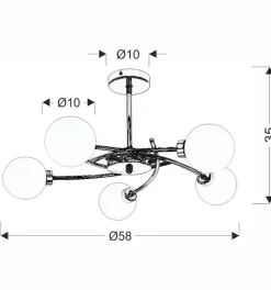 Sklep Kaja Chromowana lampa sufitowa do sypialni 35-03331 AGAPANT | Kaja Cheap