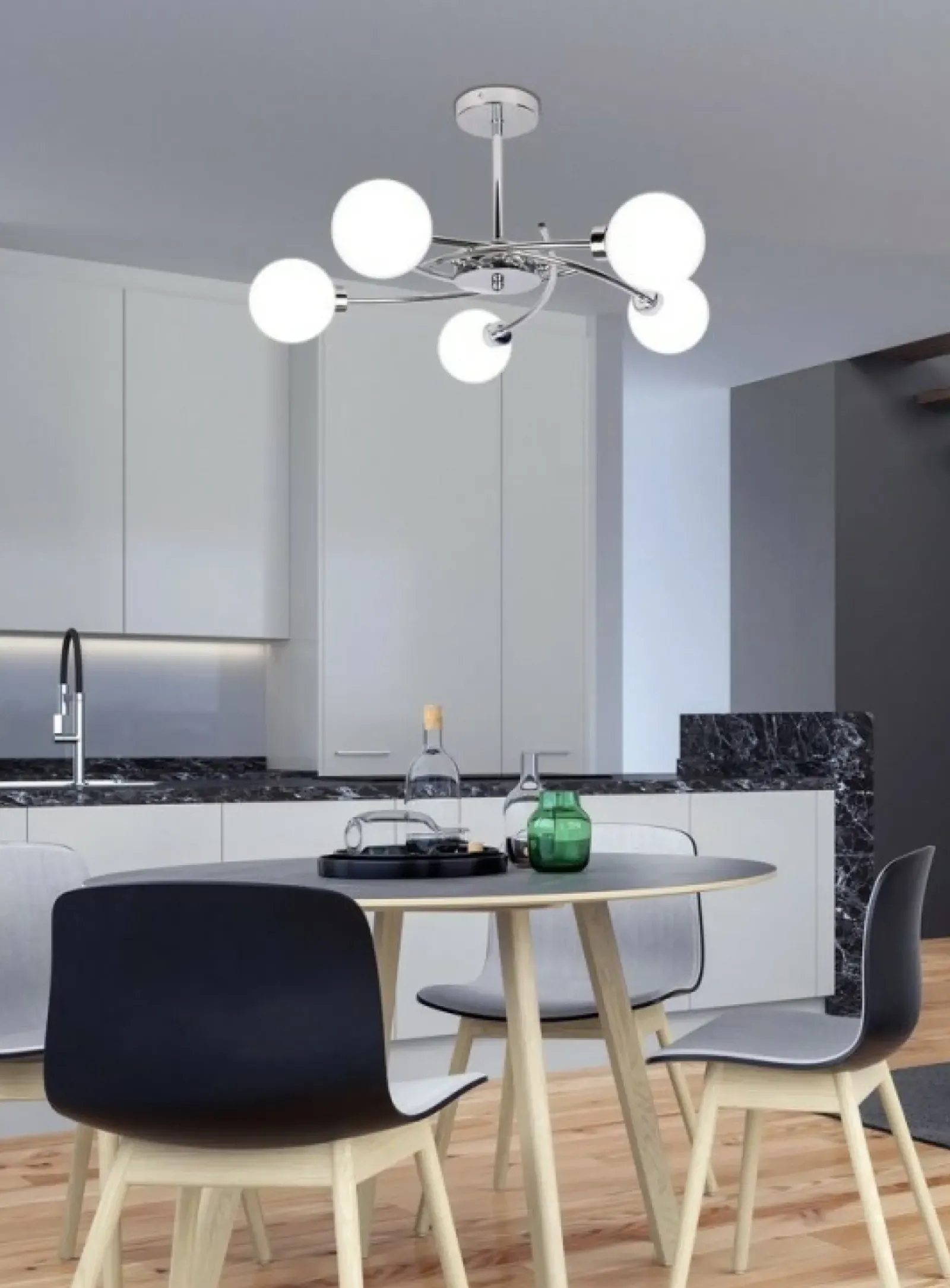 Sklep Kaja Chromowana lampa sufitowa do sypialni 35-03331 AGAPANT | Kaja Cheap