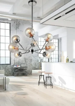 Sklep Kaja owana lampa sufitowa do salonu 38-67289 BEST | Kaja Oświetlenie chrom Store