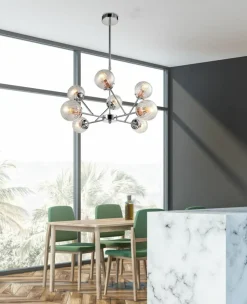 Sklep Kaja owana lampa sufitowa do salonu 38-67289 BEST | Kaja Oświetlenie chrom Store