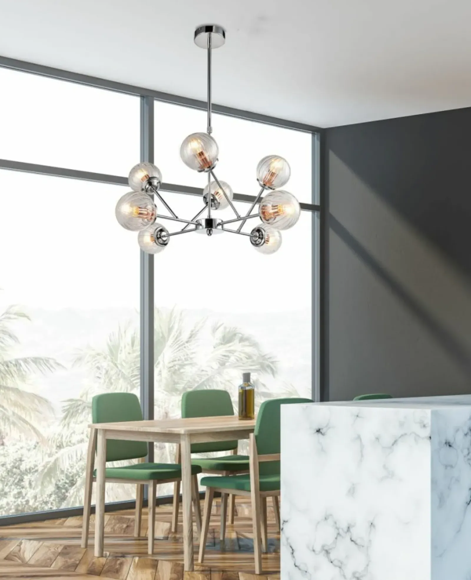 Sklep Kaja owana lampa sufitowa do salonu 38-67289 BEST | Kaja Oświetlenie chrom Store