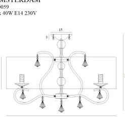 Sklep Kaja Chromowana lampa sufitowa MX C0059 AMSTERDAM | Kaja Oświetlenie Cheap