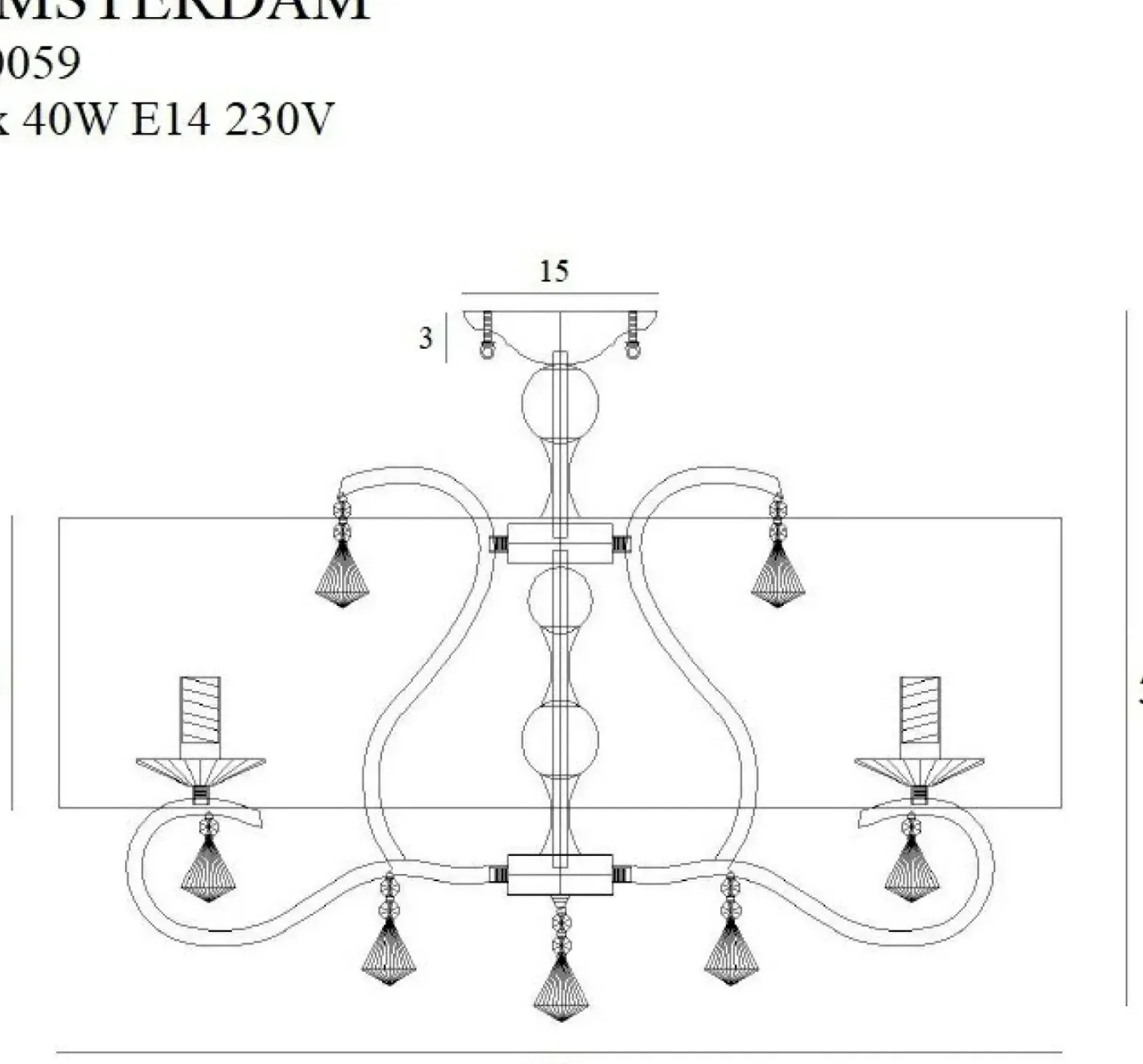 Sklep Kaja Chromowana lampa sufitowa MX C0059 AMSTERDAM | Kaja Oświetlenie Cheap