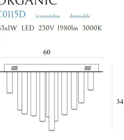 Sklep Kaja Chromowana lampa sufitowa Ø60cm MX C0115D ORGANIC PL | Kaja Hot
