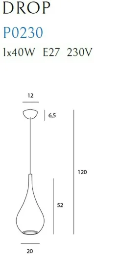Sklep Kaja Chromowana lampa wisząca w kształcie sopelka MX P0230 DROP | Kaja Clearance
