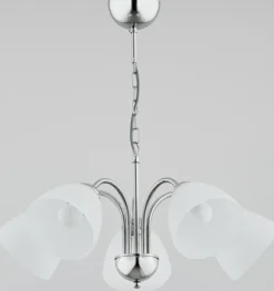 Sklep Kaja Chromowana lampa wisząca z 5 mlecznymi kloszami AL 21255 | Kaja Store