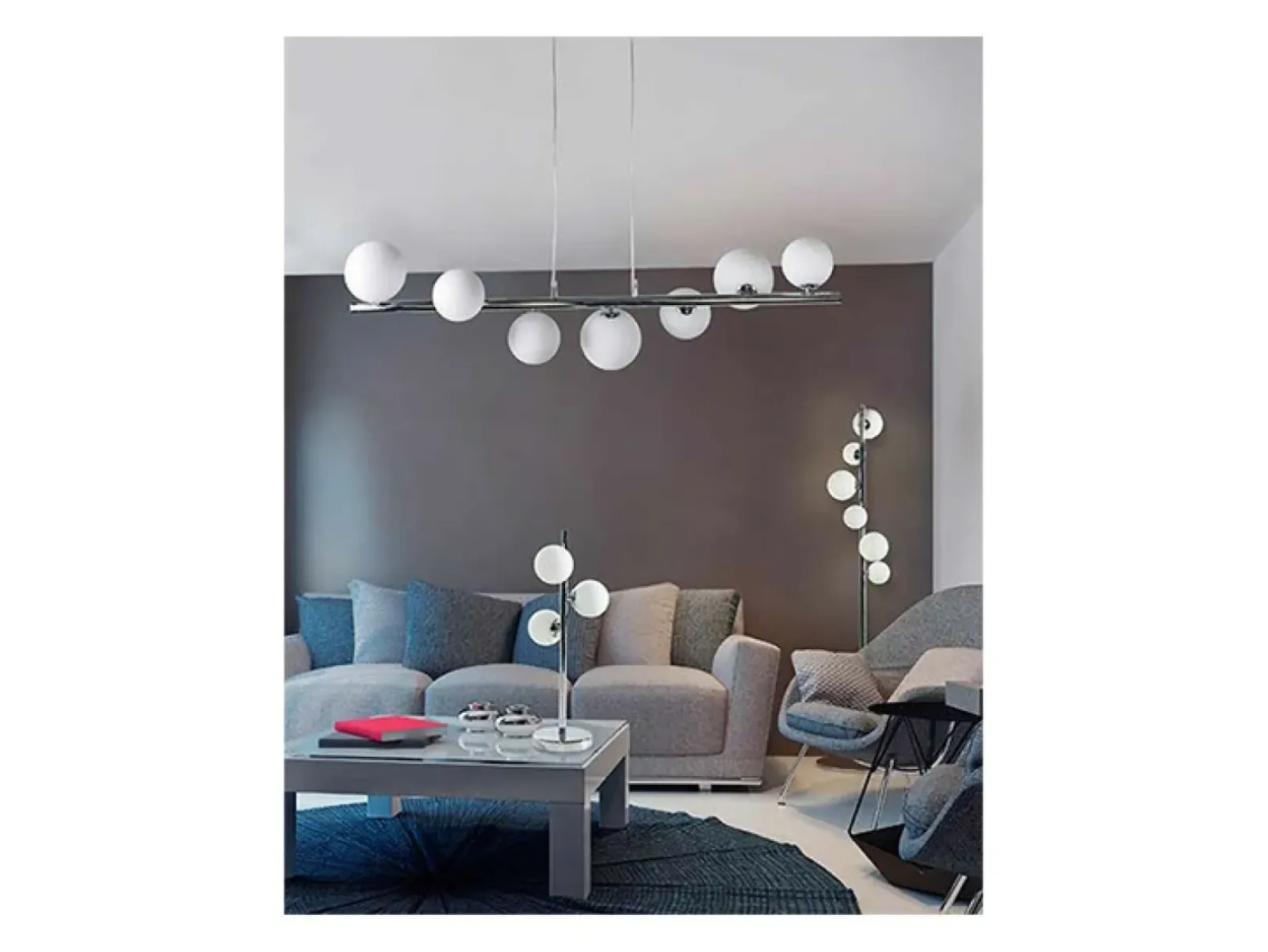 Sklep Kaja Chromowana lampa wisząca z kloszami AZ2100 SYBILLA | Kaja Oświetlenie Discount