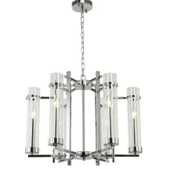Sklep Kaja Chromowana lampa wisząca z kloszami PND-31186-6A-CH ASPEN | Kaja Discount