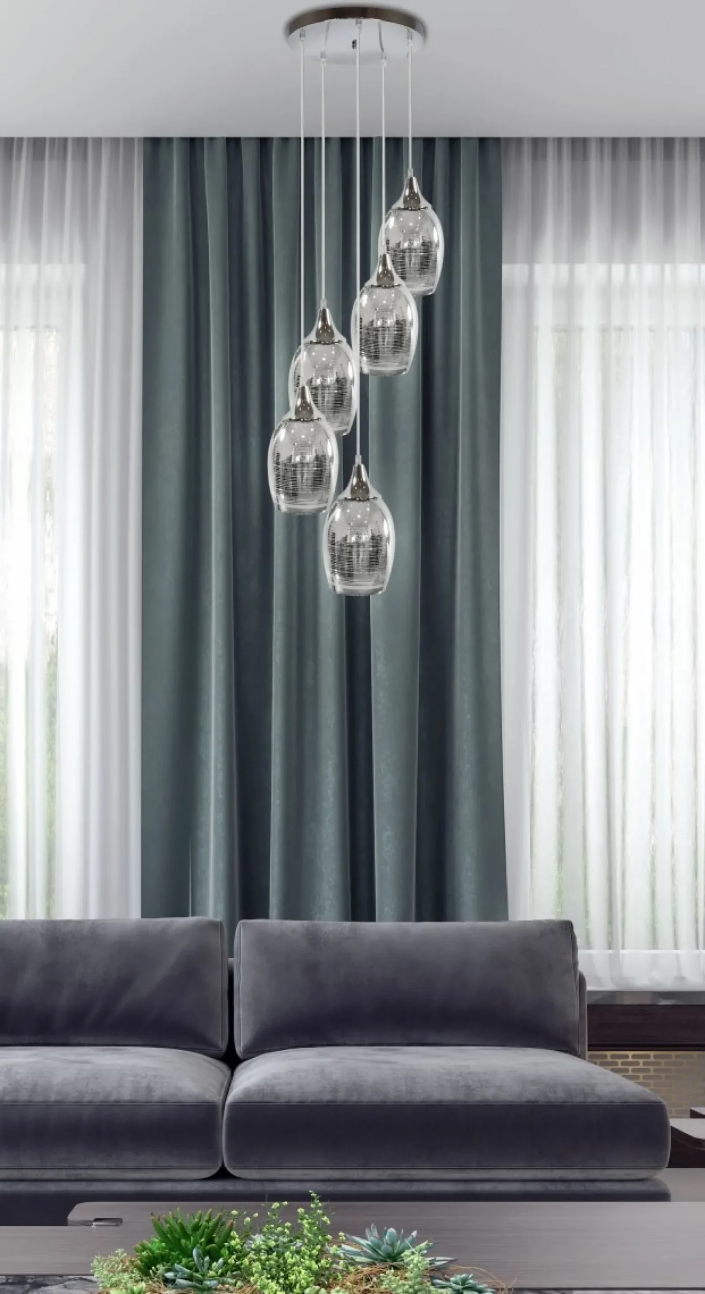Sklep Kaja owana lampa z kaskadą kloszy 35-60198 MARINA | Kaja Oświetlenie* Randole Tradycyjne