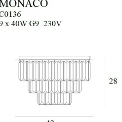 Sklep Kaja Chromowana lampa z kryształkami Ø42cm MX C0136 MONACO | Kaja Sale