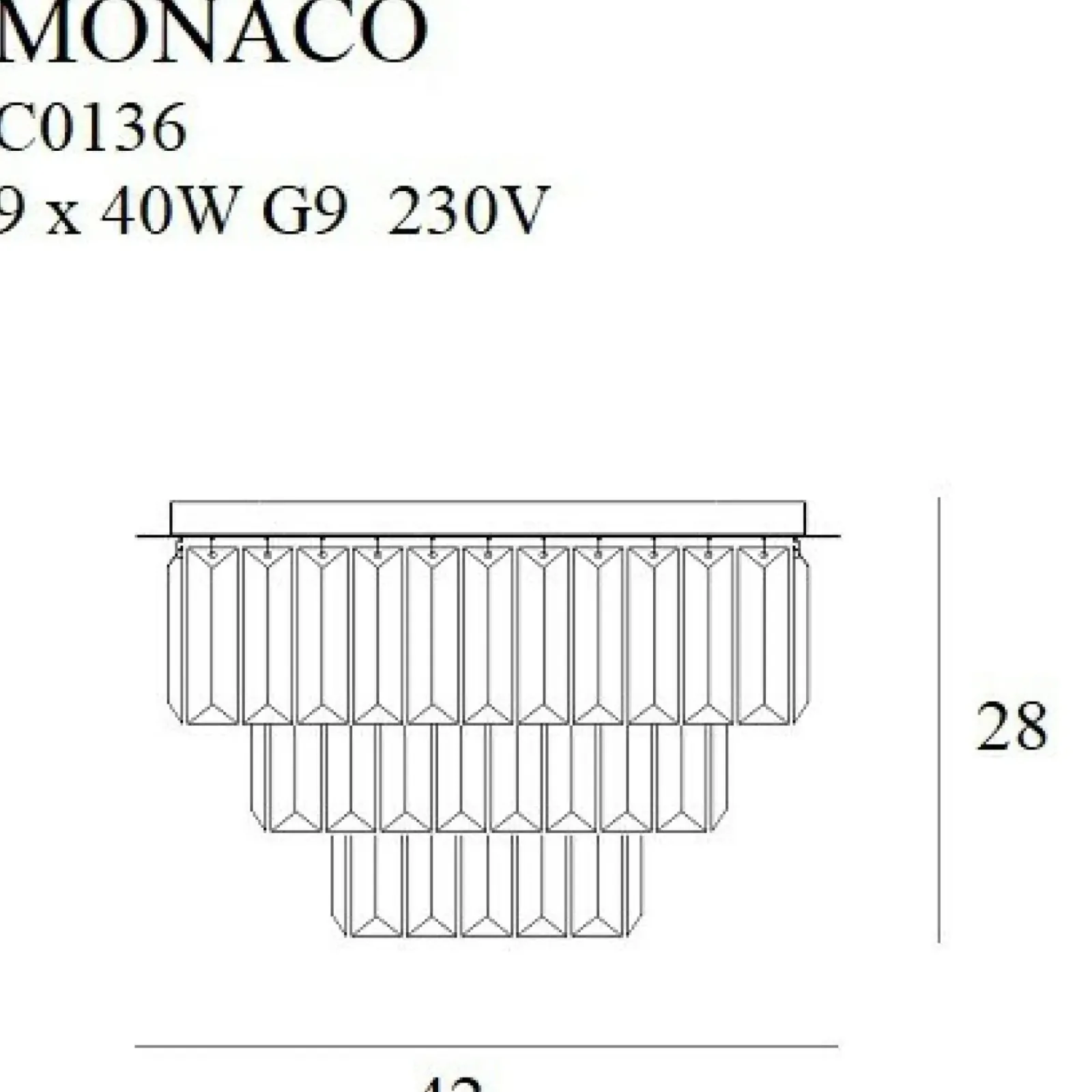 Sklep Kaja Chromowana lampa z kryształkami Ø42cm MX C0136 MONACO | Kaja Sale