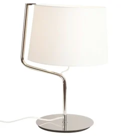 Sklep Kaja Chromowana lampka nocna z abażurem MX T0030 CHICAGO | Kaja Oświetlenie* Lampki Stołowe Z Abażurem|Tradycyjne Lampki Stołowe
