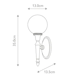 Sklep Kaja Chromowany kinkiet z kloszem kulką BATH-DRYDEN4-PC z serii DRYDEN* Kinkiety Tradycyjne