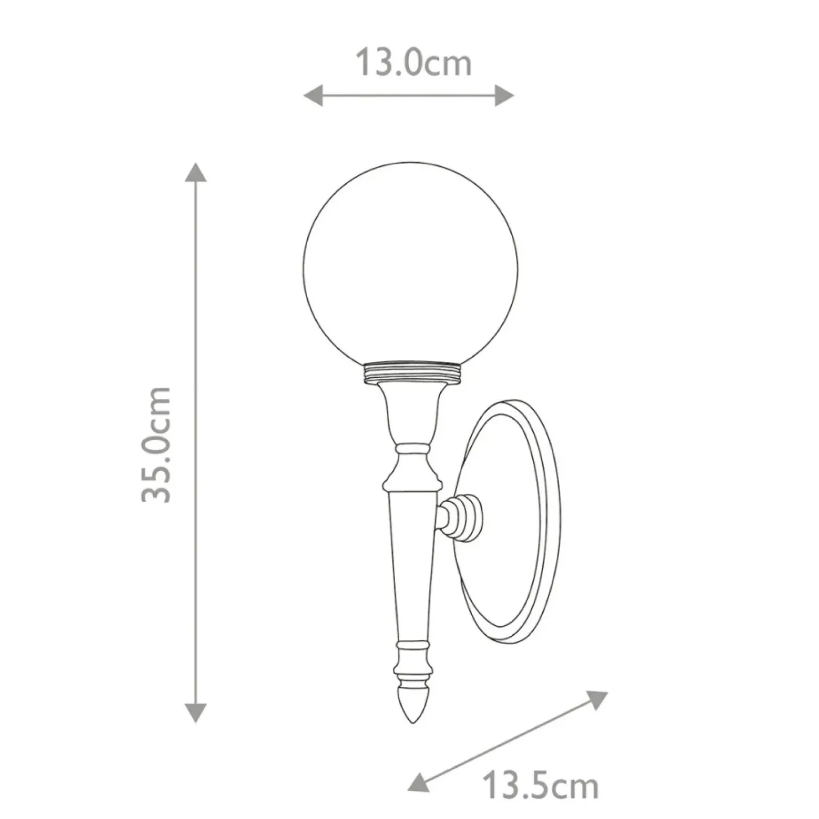 Sklep Kaja Chromowany kinkiet z kloszem kulką BATH-DRYDEN4-PC z serii DRYDEN* Kinkiety Tradycyjne
