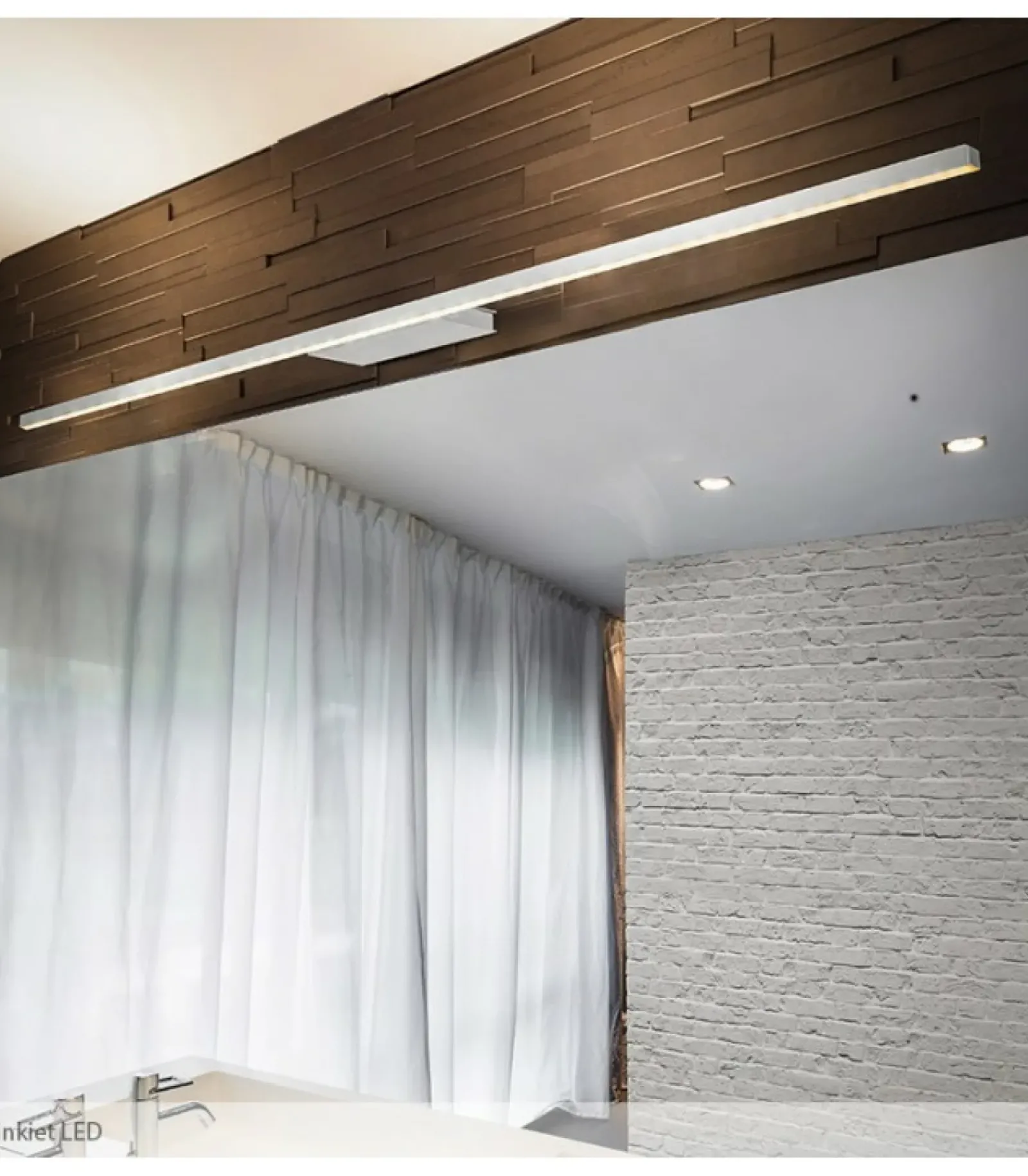 Sklep Kaja Chromowany, ledowy kinkiet nad lustro 60cm 67008 LISTWA | Kaja* Lampy Led