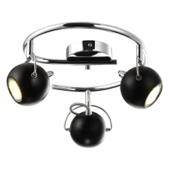 Sklep Kaja Chromowany plafon ze spotami K-8002/3G BK SALVA BLACK | Kaja czarny Fashion