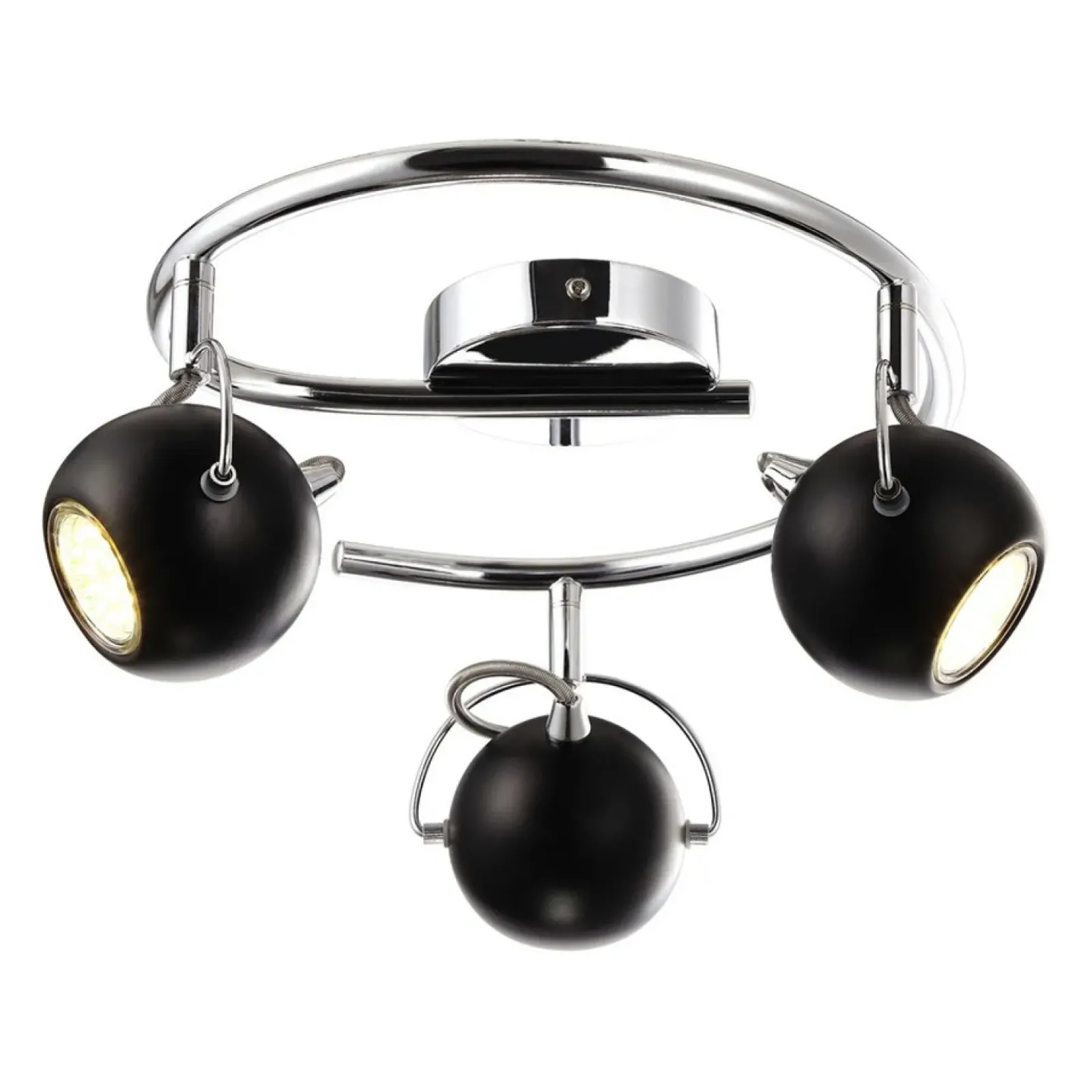 Sklep Kaja Chromowany plafon ze spotami K-8002/3G BK SALVA BLACK | Kaja czarny Fashion