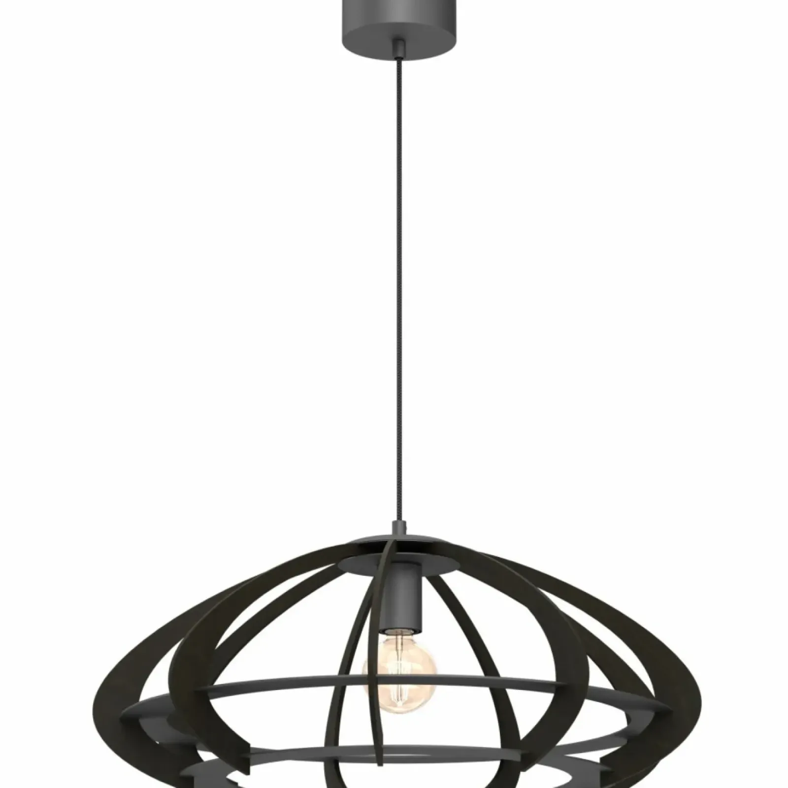 Sklep Kaja Ciemna, szara lampa wisząca z drewnem LX 9953 OREBO | Kaja Oświetlenie Sale