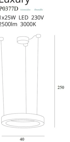 Sklep Kaja Ściemnialna, złota ledowa lampa wisząca MX P0377D LUXURY | Kaja Discount