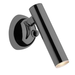 Sklep Kaja Czarna, błyszcząca lampa ścienna tuba LED W0461-01A-L8L8 z serii LOYA* Lampy Led