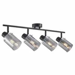 Sklep Kaja Czarna, długa listwa z dymionymi kloszami SPL-5581-4-BK-SG serii SARDO Outlet
