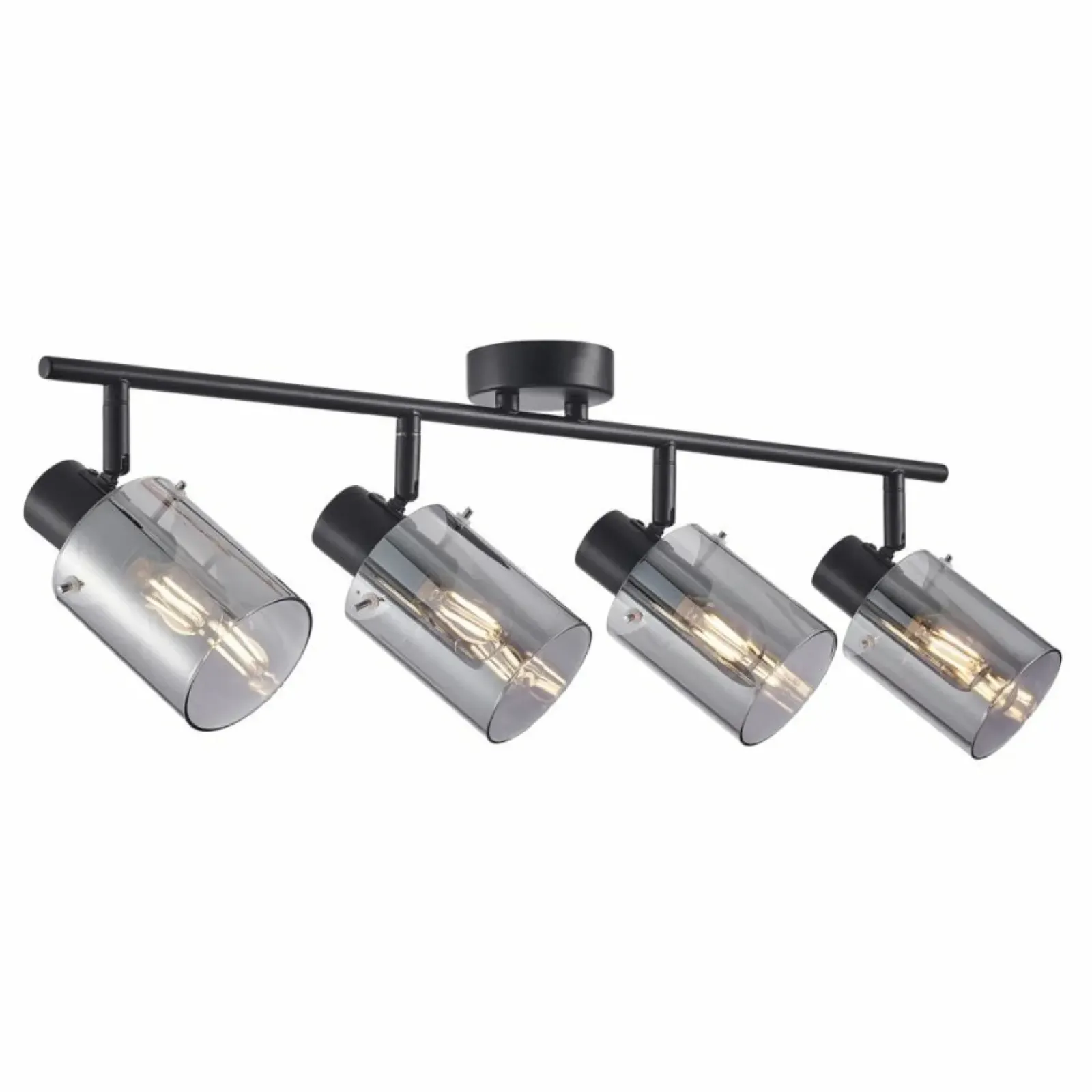 Sklep Kaja Czarna, długa listwa z dymionymi kloszami SPL-5581-4-BK-SG serii SARDO Outlet