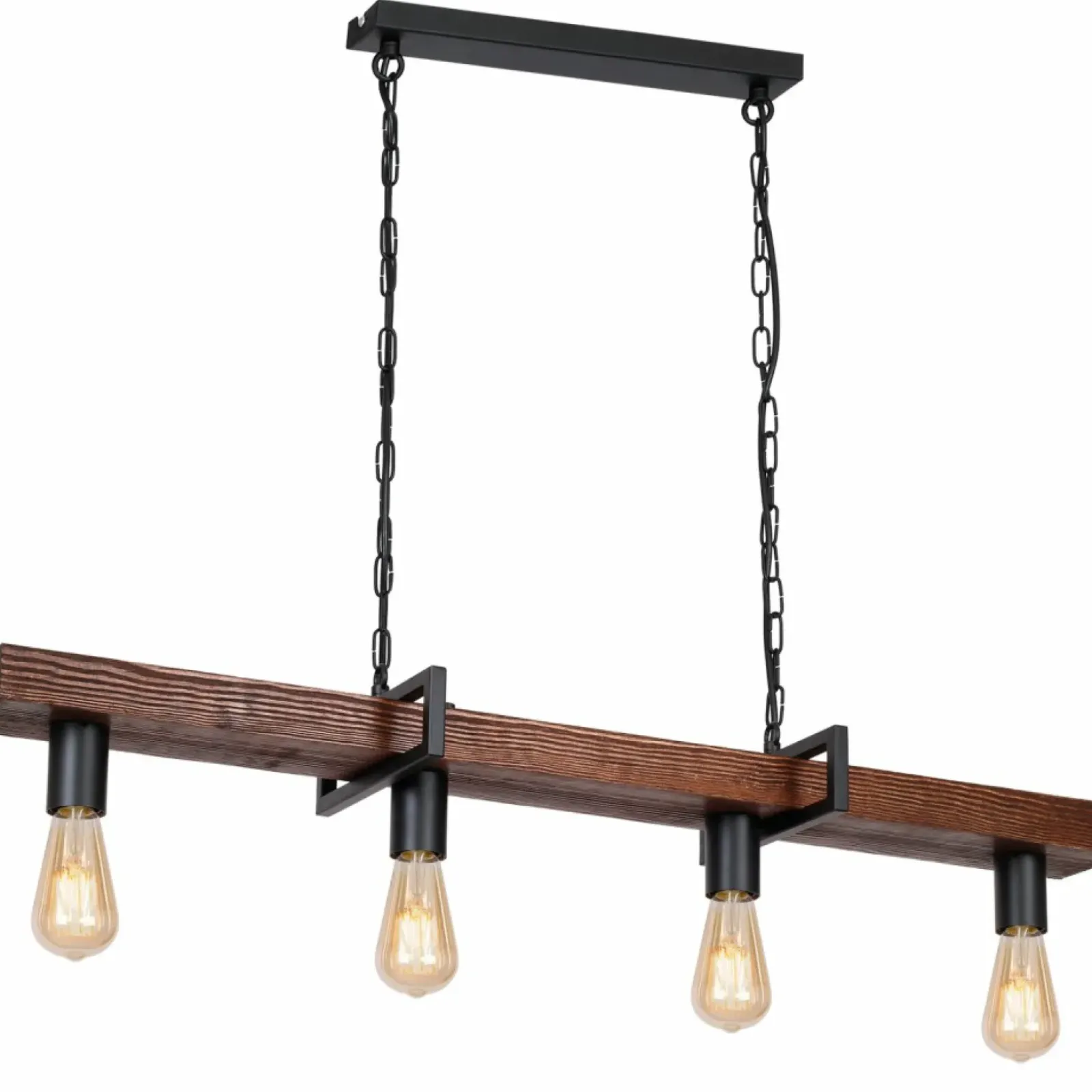 Sklep Kaja Czarna, efektowna lampa z drewnianą listwą LX 0666 z serii HARD | Kaja Shop