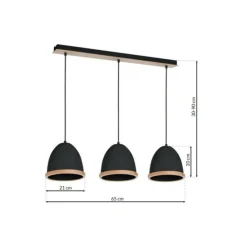 Sklep Kaja Czarna, elegancka lampa wisząca na trzy żarówki MLP8853 z serii STUDIO | Kaja Oś New