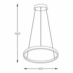 Sklep Kaja Czarna, geometryczna lampa wisząca ⌀60cm 2023201-BK60 BRENO | Kaja Cheap