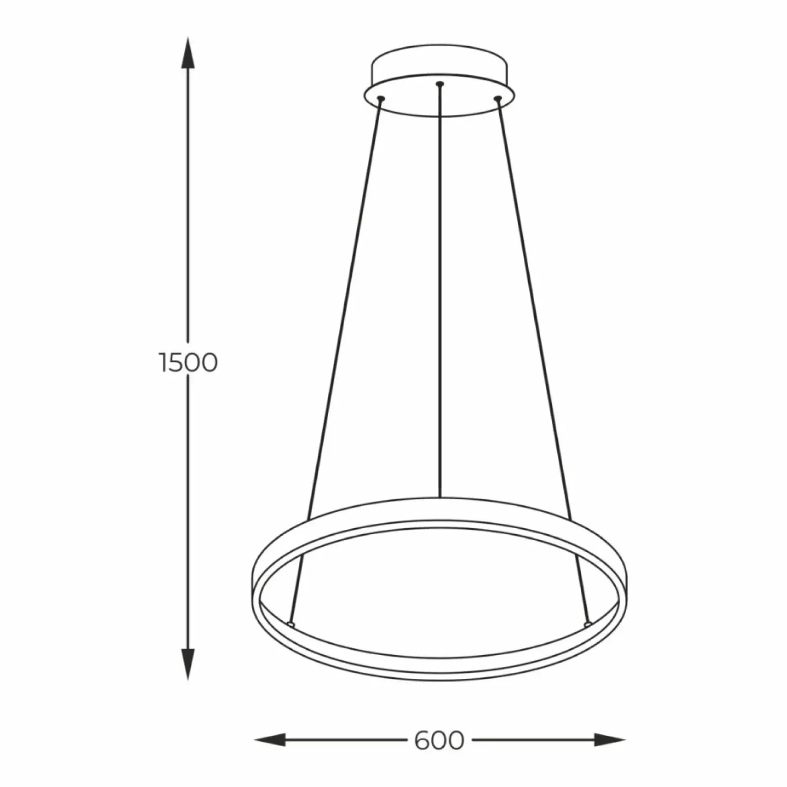 Sklep Kaja Czarna, geometryczna lampa wisząca ⌀60cm 2023201-BK60 BRENO | Kaja Cheap
