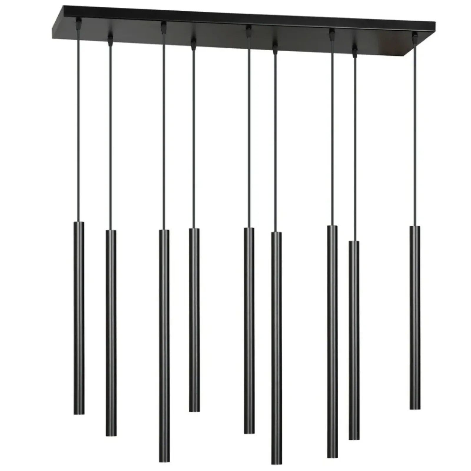 Sklep Kaja Czarna kaskada wąskich, punktowych lamp wiszących 552/9 SELTER | Kaja czarny Clearance