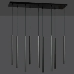Sklep Kaja Czarna kaskada wąskich, punktowych lamp wiszących 552/9 SELTER | Kaja czarny Clearance