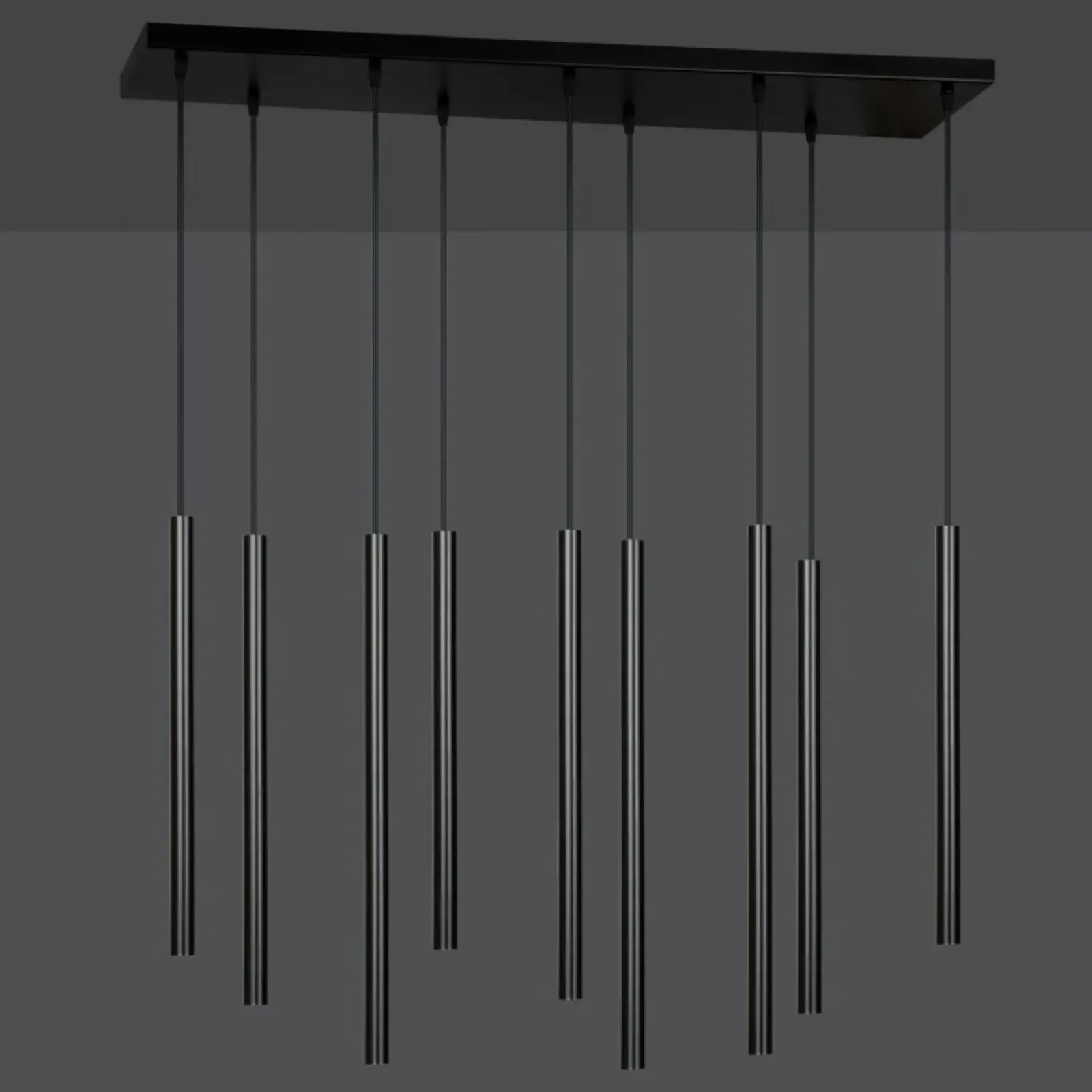 Sklep Kaja Czarna kaskada wąskich, punktowych lamp wiszących 552/9 SELTER | Kaja czarny Clearance