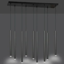 Sklep Kaja Czarna kaskada wąskich, punktowych lamp wiszących 552/9 SELTER | Kaja czarny Clearance