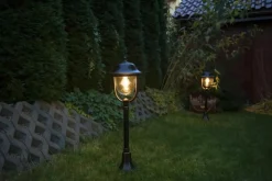 Sklep Kaja Czarna, klasyczna lampa ogrodowa na nodze K 5002/2/O z serii PRINCE | Kaja Oświe* Lampy Ogrodowe Stojące