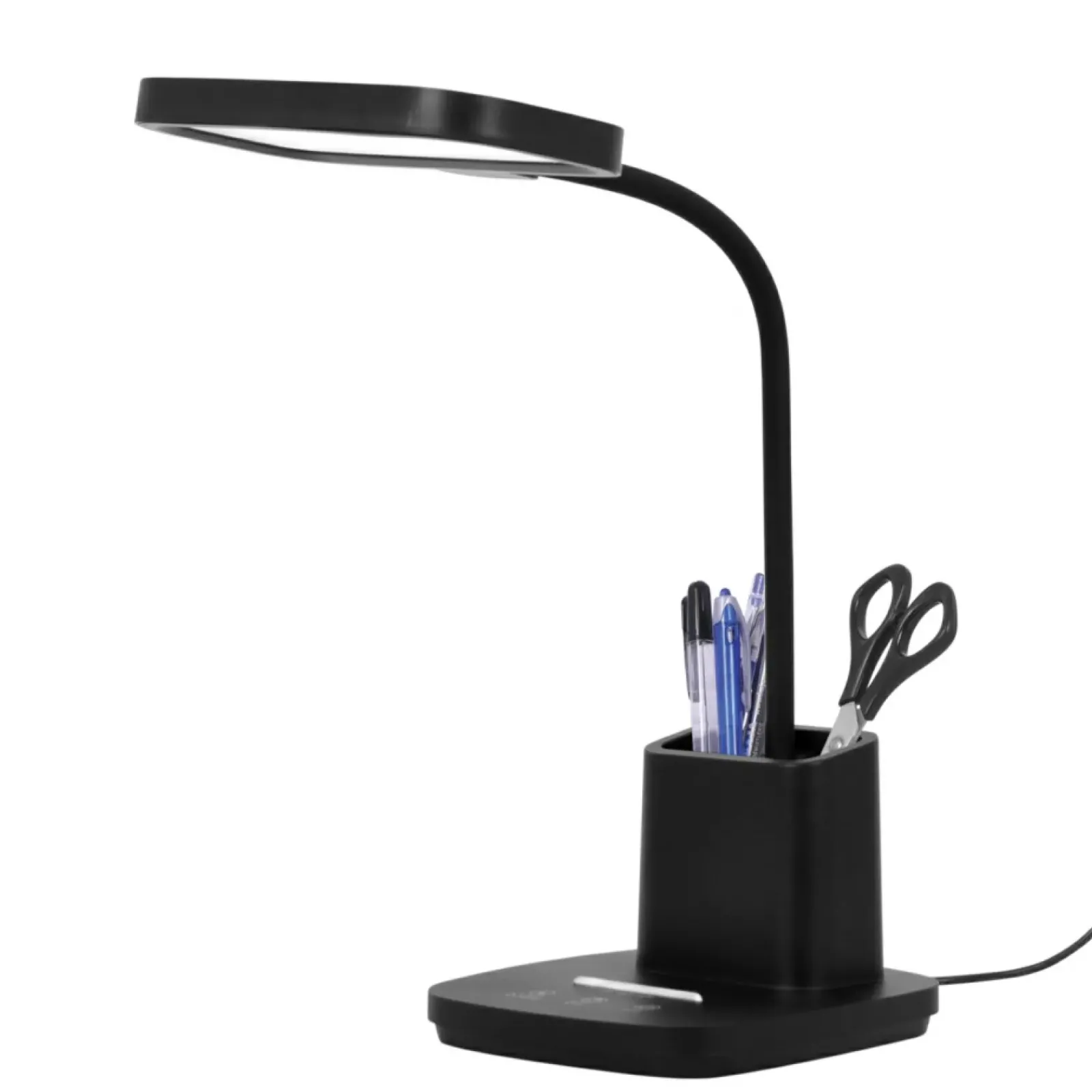 Sklep Kaja Czarna lampa biurkowa LED z pojemnikiem K-BL1301 z serii TOLA* Lampki Biurkowe|Lampy Led