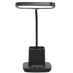 Sklep Kaja Czarna lampa biurkowa LED z pojemnikiem K-BL1301 z serii TOLA* Lampki Biurkowe|Lampy Led