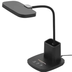 Sklep Kaja Czarna lampa biurkowa LED z pojemnikiem K-BL1301 z serii TOLA* Lampki Biurkowe|Lampy Led