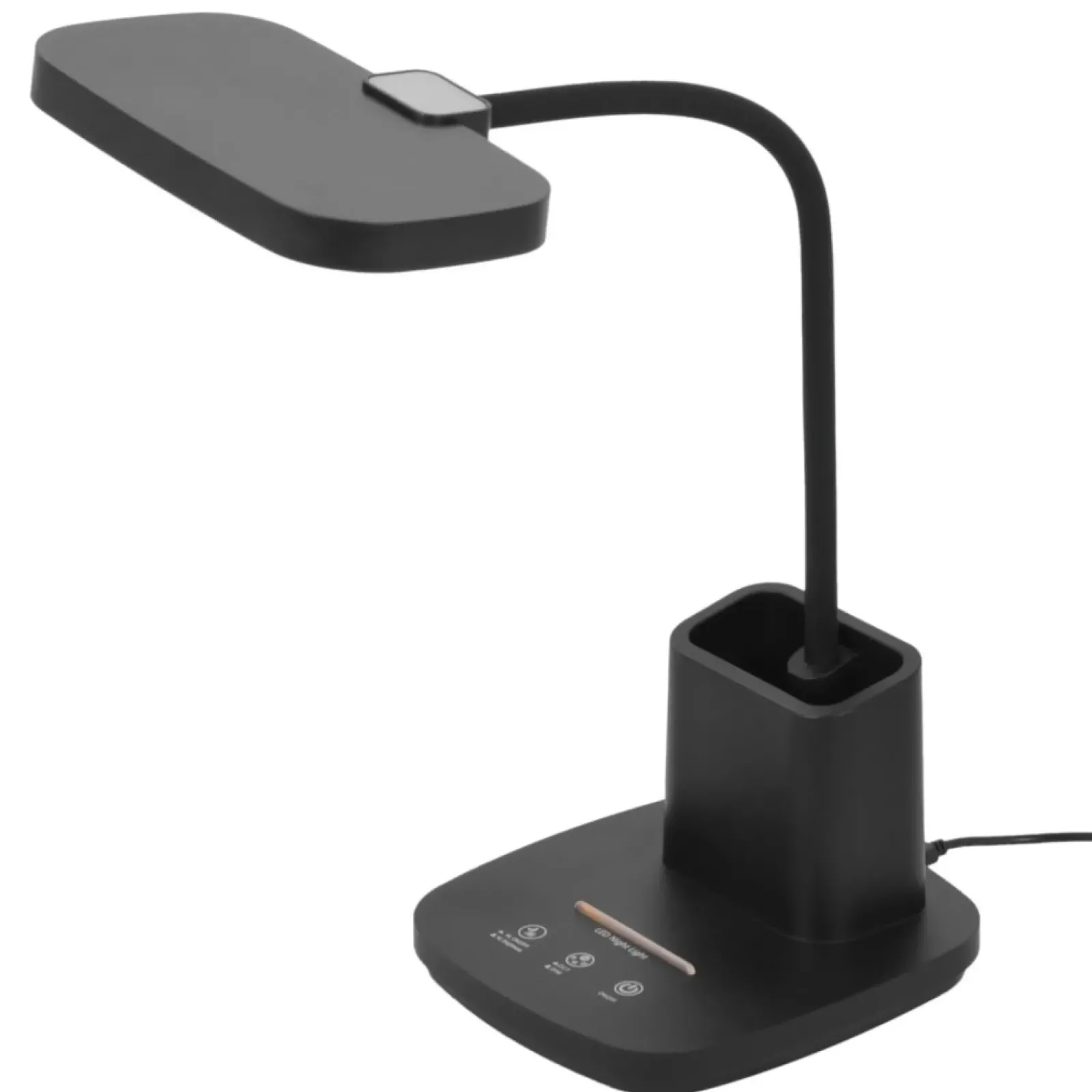 Sklep Kaja Czarna lampa biurkowa LED z pojemnikiem K-BL1301 z serii TOLA* Lampki Biurkowe|Lampy Led