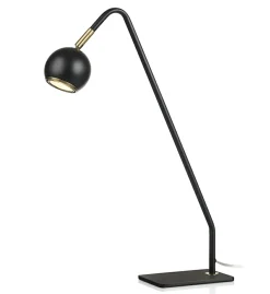Sklep Kaja Czarna lampa biurkowa ze złotem do gabinetu 107340 | Kaja Oświetlenie* Lampki Biurkowe