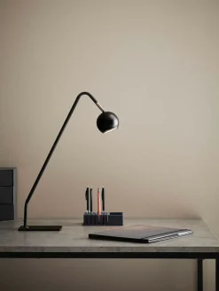 Sklep Kaja Czarna lampa biurkowa ze złotem do gabinetu 107340 | Kaja Oświetlenie* Lampki Biurkowe