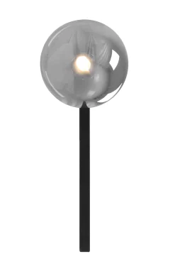 Sklep Kaja Czarna lampa ścienna, kinkiet z grafitowym kloszem K-5467 z serii PAXI* Kinkiety Ze Szklanym Kloszem