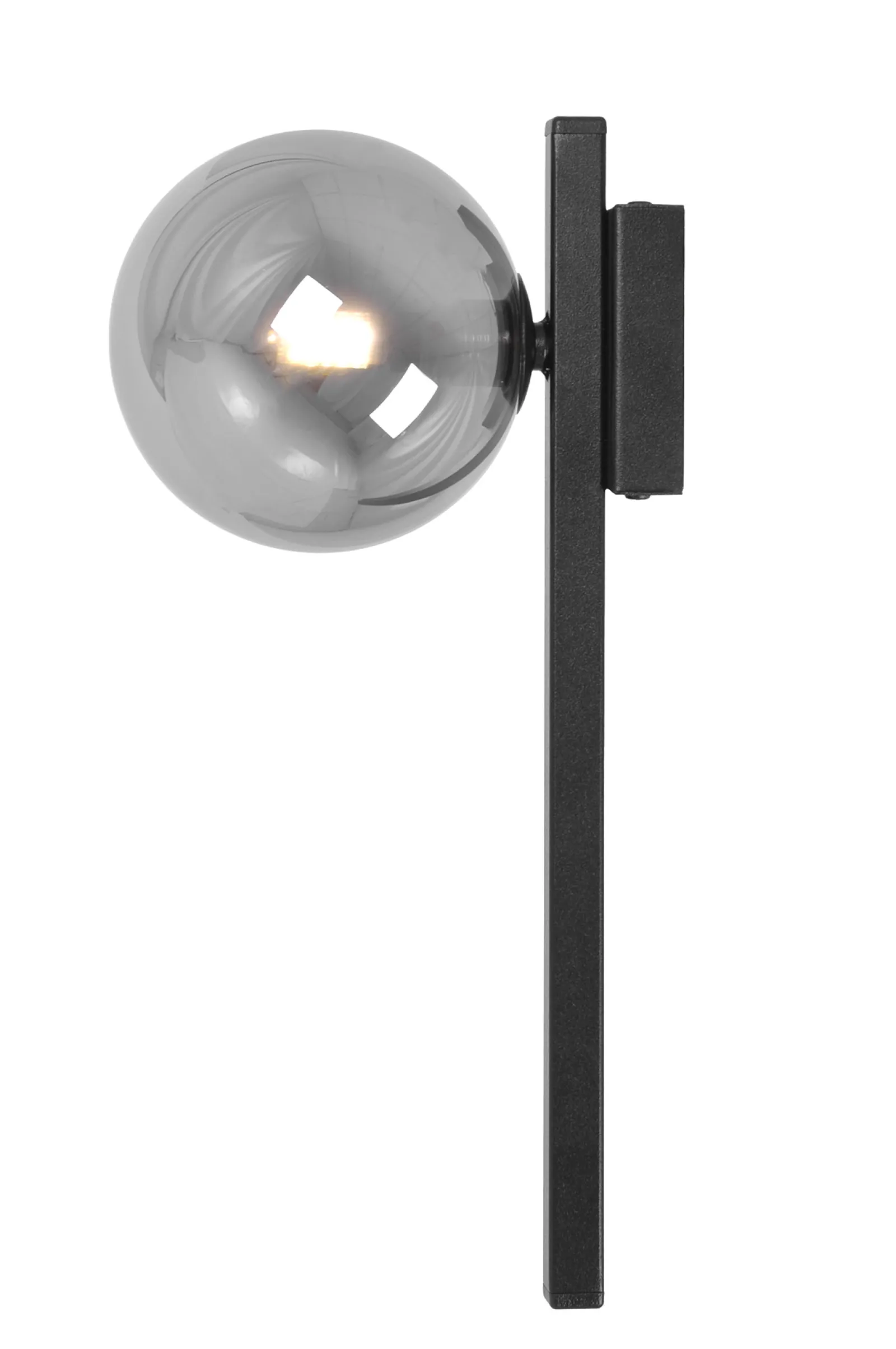 Sklep Kaja Czarna lampa ścienna, kinkiet z grafitowym kloszem K-5467 z serii PAXI* Kinkiety Ze Szklanym Kloszem
